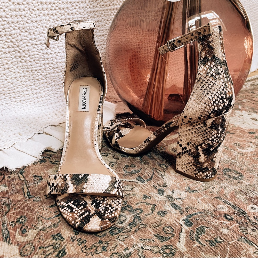 Steve Madden Snakeskin Chunky High Heel